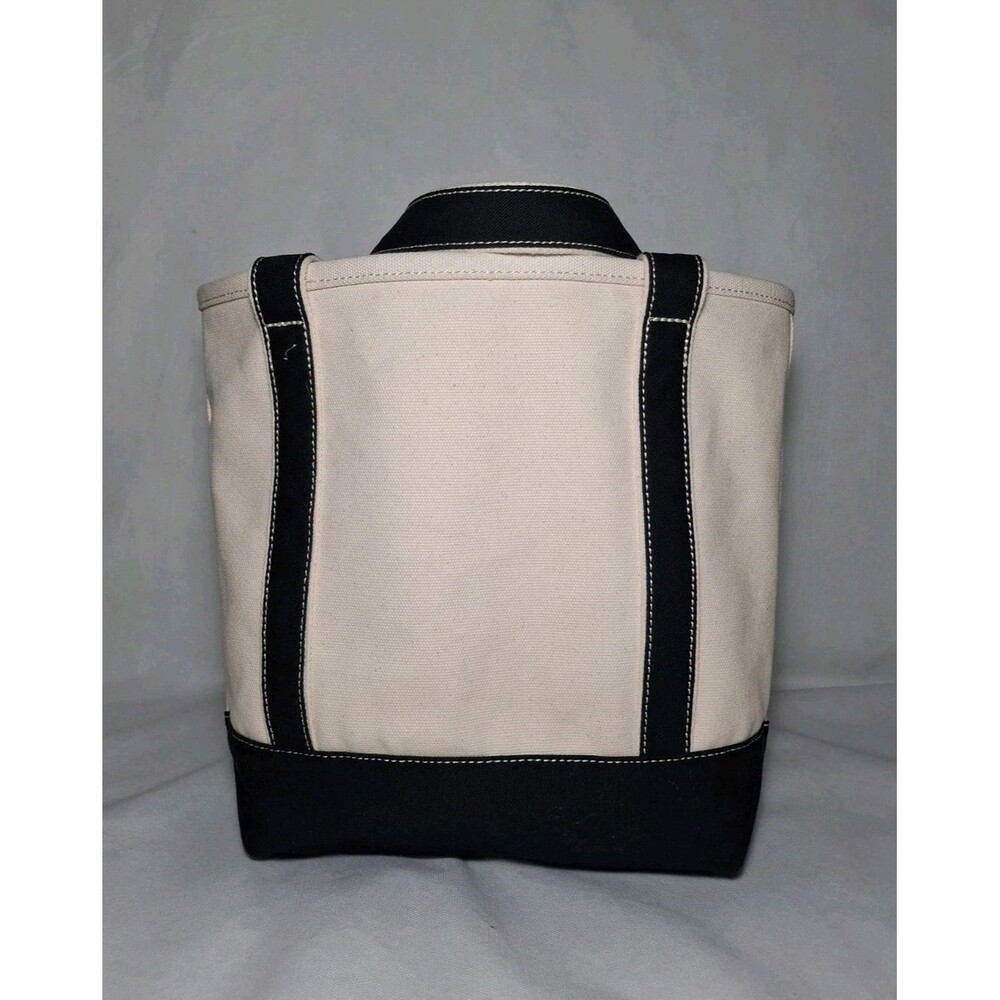 Lands End Medium 5 Pocket Open Top Canvas Tote Bag Black 17"Wx6"Dx13.5"H - Picture 3 of 8